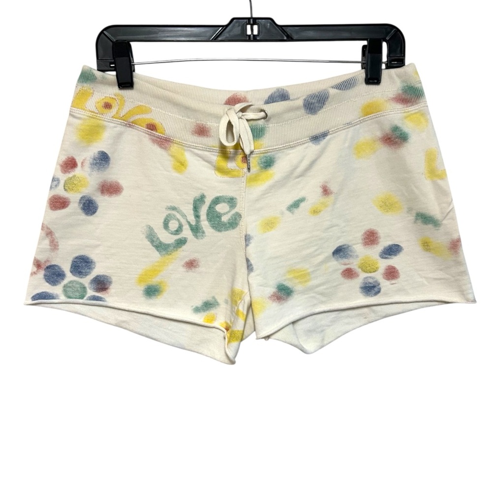 Lucky brand XS sweatpant hot shorts low rise‎ hippie peace love print Y2K boho
